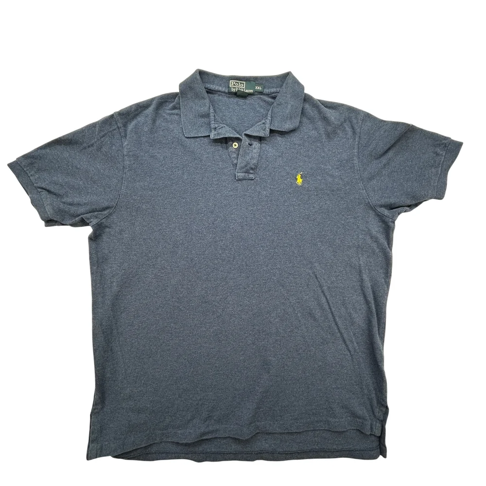 Polo Ralph Lauren Shirt Mens 2XL Blue Short Sleeve Classic Fit Polo Embroidered